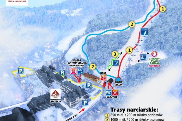 Stok - mapa stacji narciarskiej